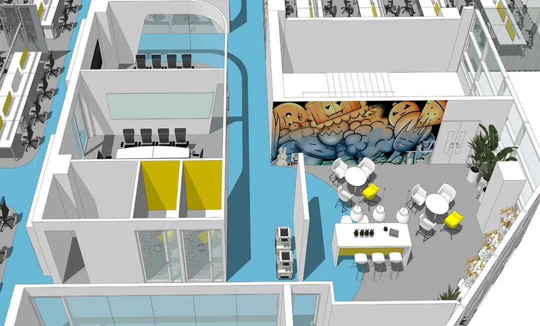 脑动极光北京办公空间设计：科技工业风与现代办公家具的对话